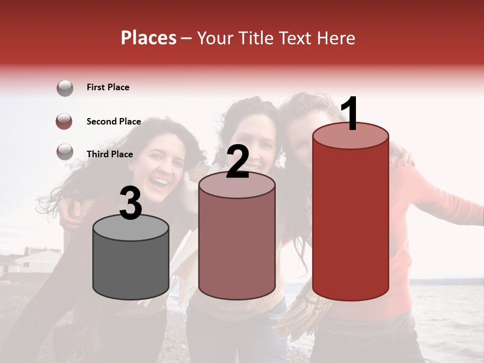 Family Sisterhood Beach PowerPoint Template