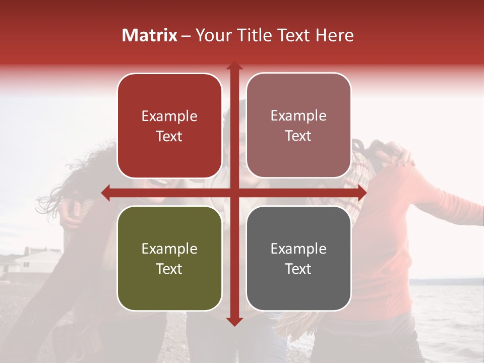 Family Sisterhood Beach PowerPoint Template