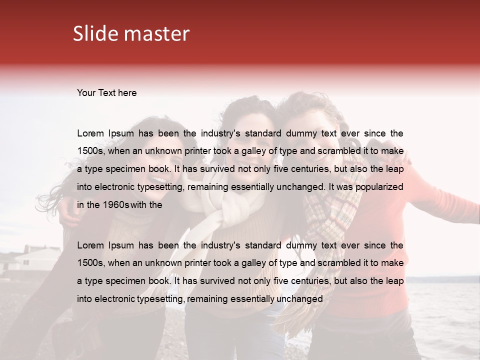 Family Sisterhood Beach PowerPoint Template