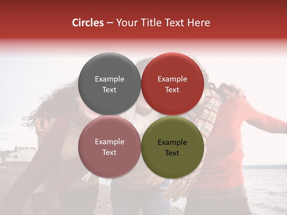 Family Sisterhood Beach PowerPoint Template
