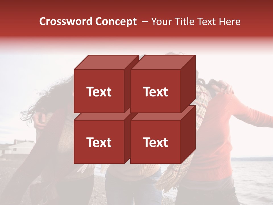 Family Sisterhood Beach PowerPoint Template