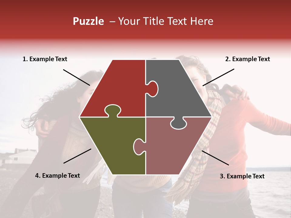 Family Sisterhood Beach PowerPoint Template