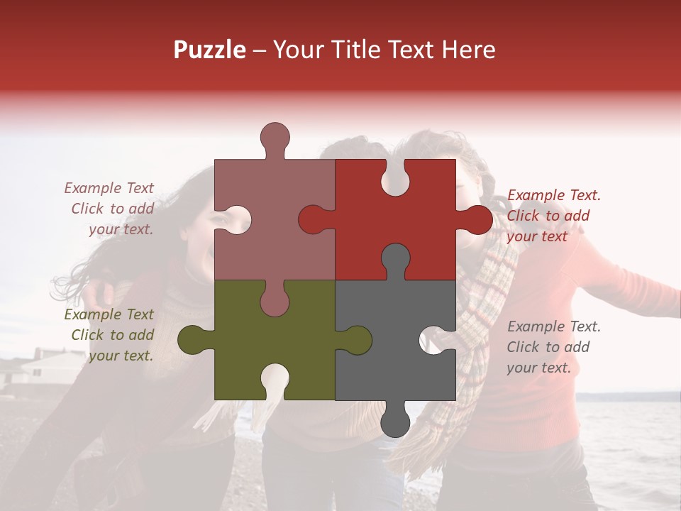 Family Sisterhood Beach PowerPoint Template