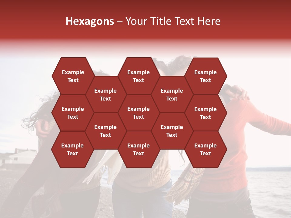 Family Sisterhood Beach PowerPoint Template