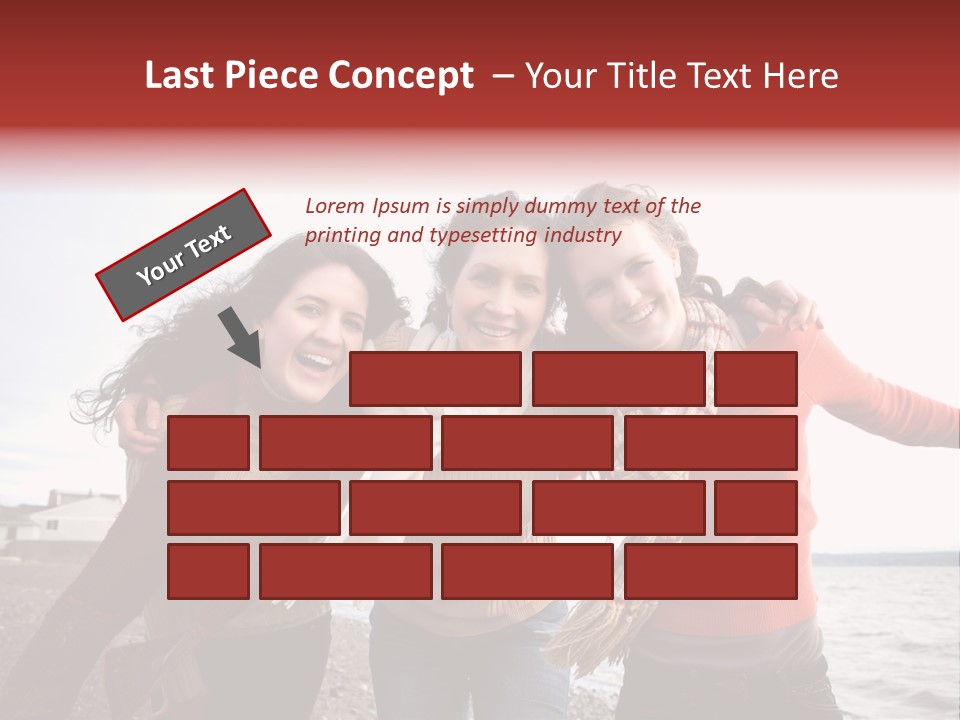 Family Sisterhood Beach PowerPoint Template