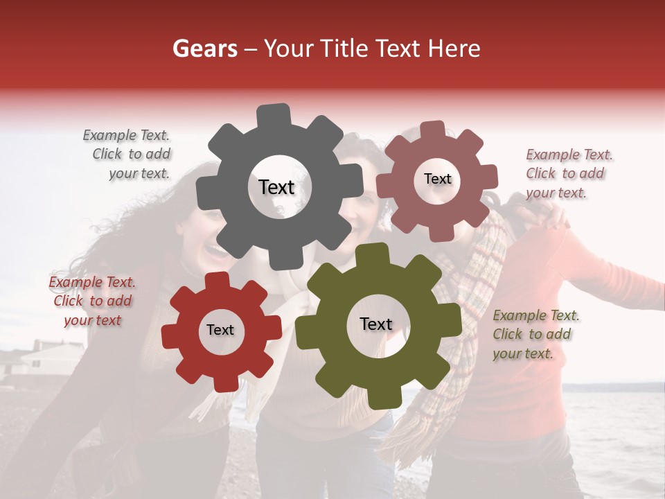 Family Sisterhood Beach PowerPoint Template