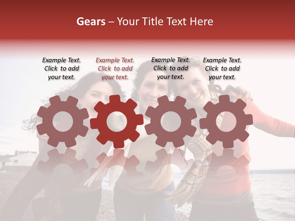 Family Sisterhood Beach PowerPoint Template