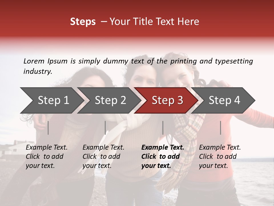 Family Sisterhood Beach PowerPoint Template