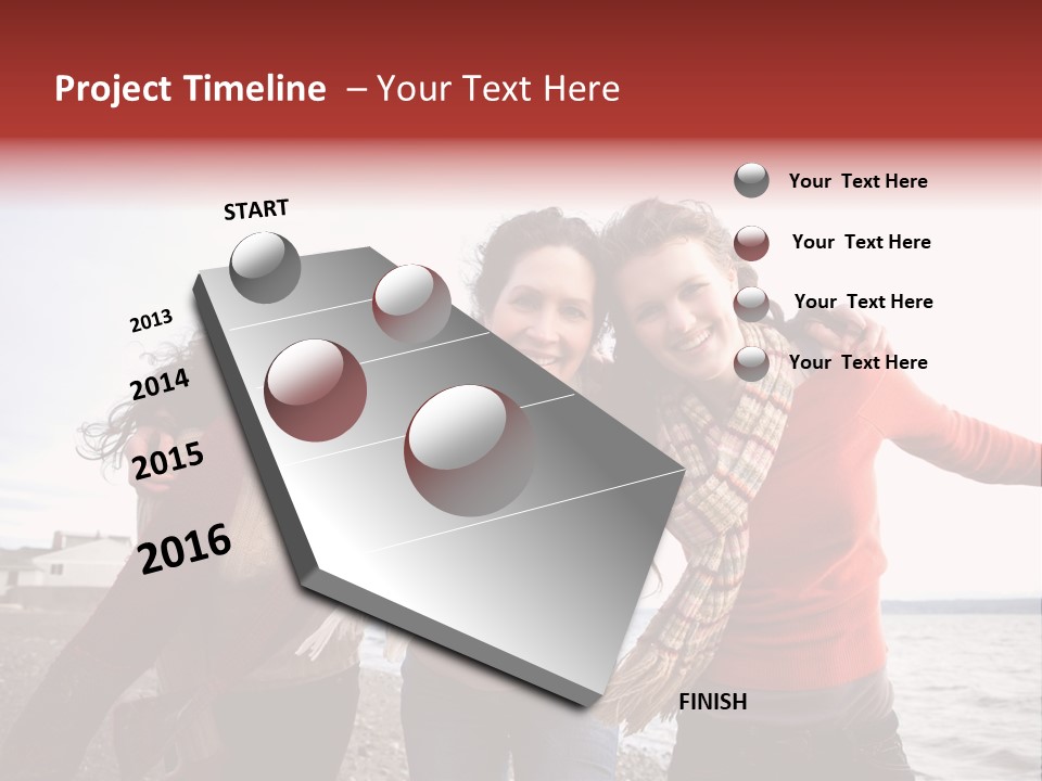 Family Sisterhood Beach PowerPoint Template