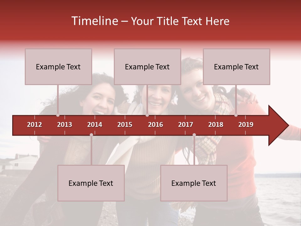 Family Sisterhood Beach PowerPoint Template