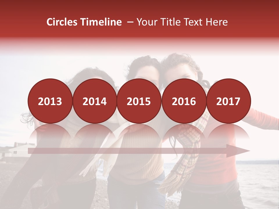 Family Sisterhood Beach PowerPoint Template