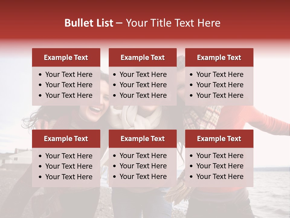 Family Sisterhood Beach PowerPoint Template