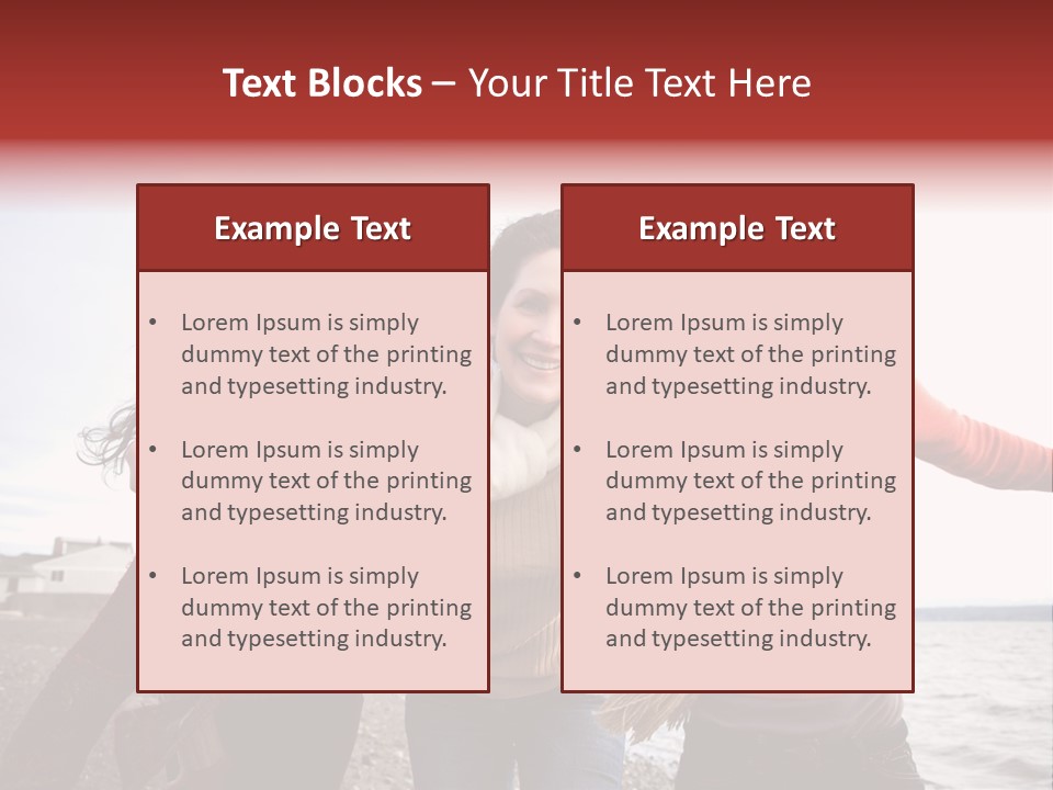 Family Sisterhood Beach PowerPoint Template