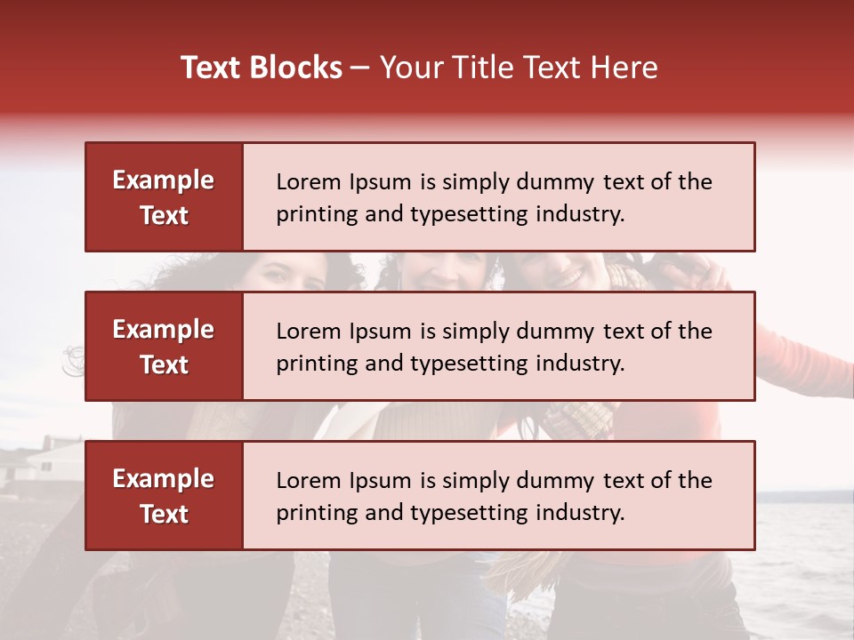 Family Sisterhood Beach PowerPoint Template