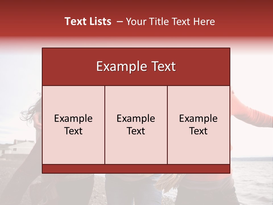 Family Sisterhood Beach PowerPoint Template