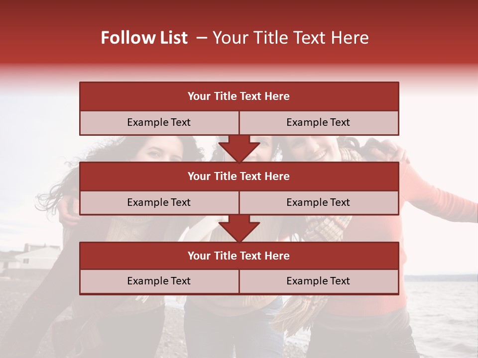 Family Sisterhood Beach PowerPoint Template