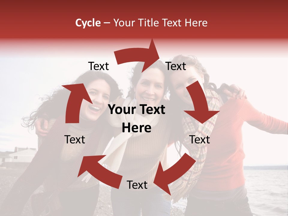 Family Sisterhood Beach PowerPoint Template