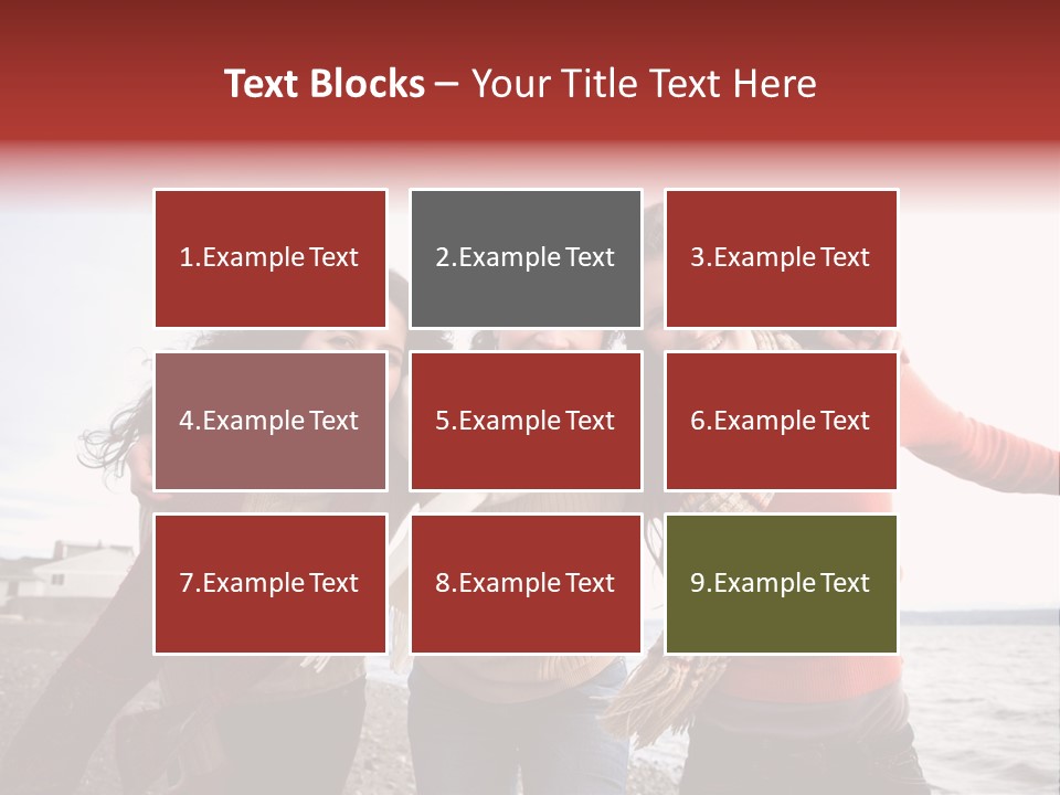 Family Sisterhood Beach PowerPoint Template