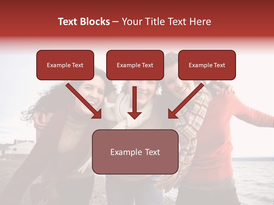 Family Sisterhood Beach PowerPoint Template