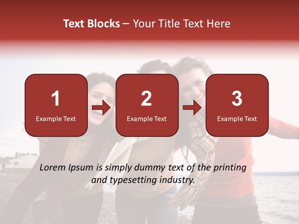 Family Sisterhood Beach PowerPoint Template