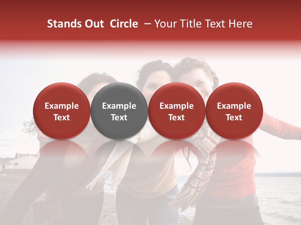 Family Sisterhood Beach PowerPoint Template