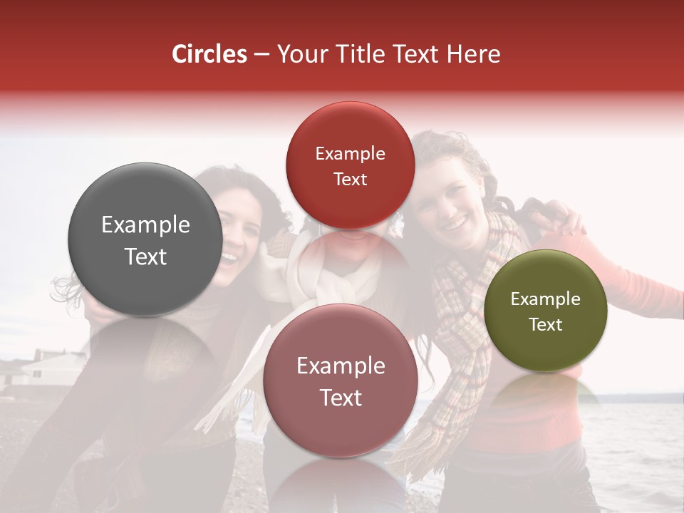 Family Sisterhood Beach PowerPoint Template