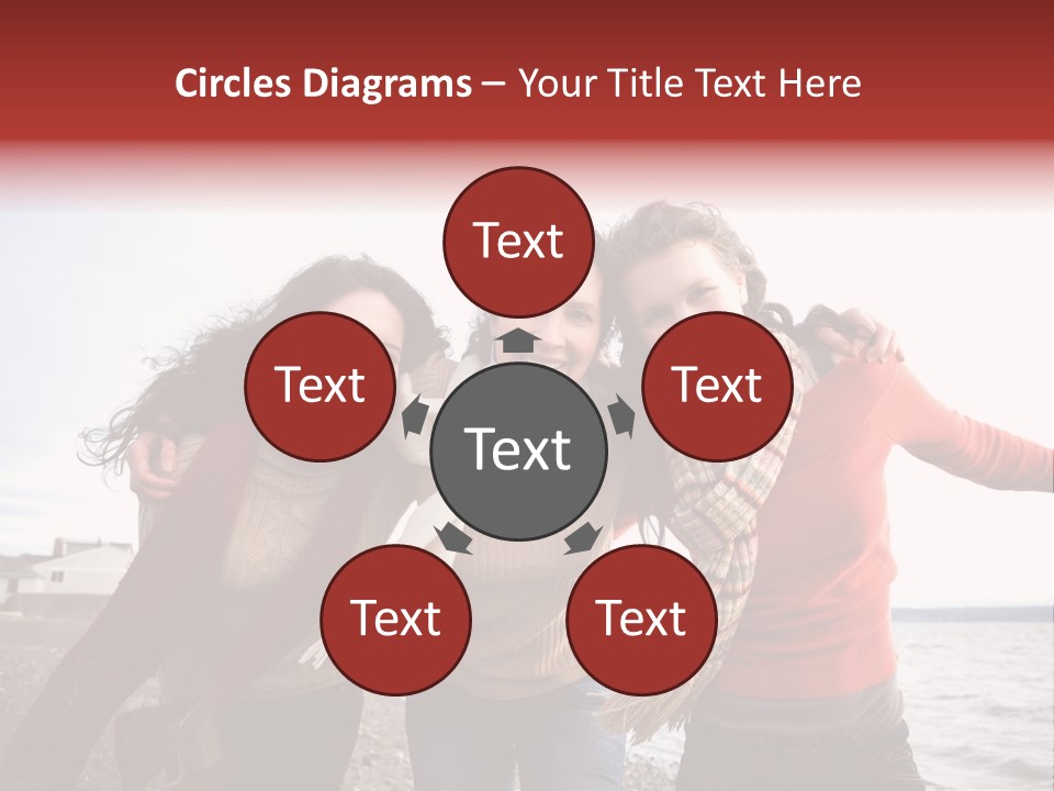 Family Sisterhood Beach PowerPoint Template