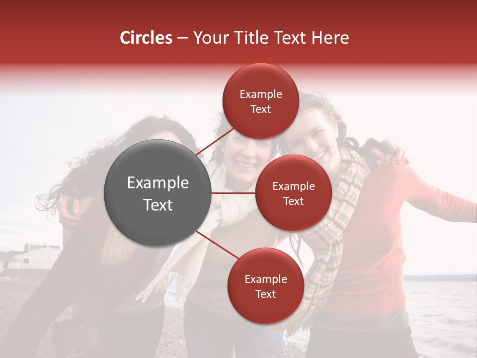 Family Sisterhood Beach PowerPoint Template