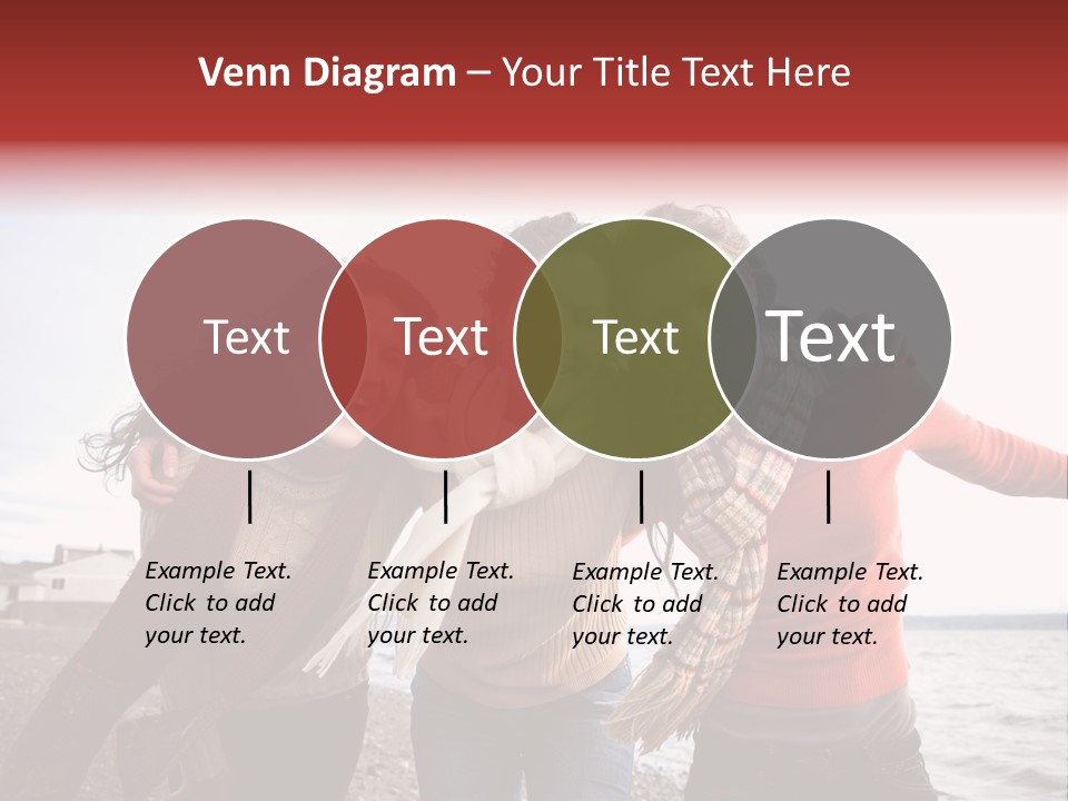 Family Sisterhood Beach PowerPoint Template