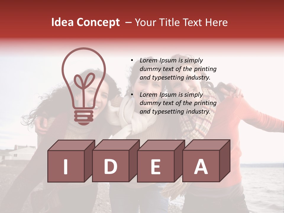 Family Sisterhood Beach PowerPoint Template