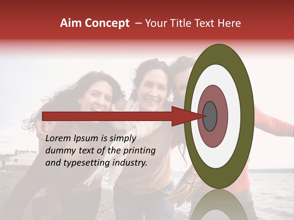 Family Sisterhood Beach PowerPoint Template