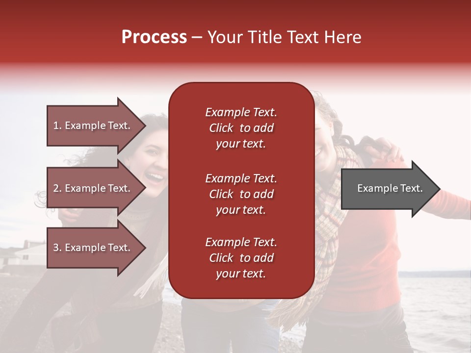 Family Sisterhood Beach PowerPoint Template