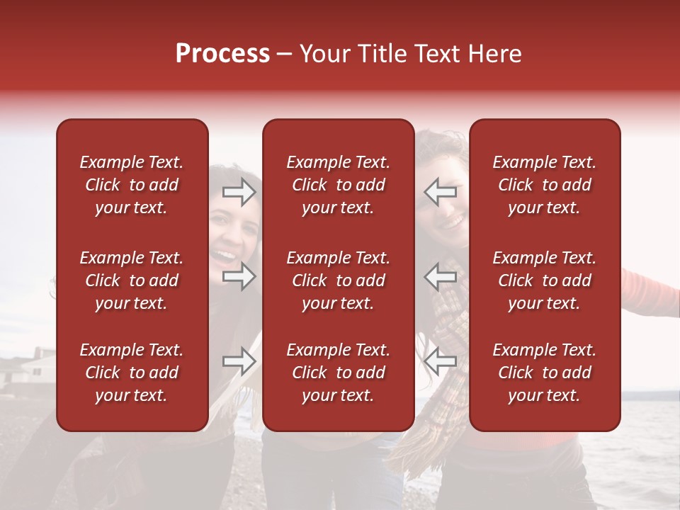 Family Sisterhood Beach PowerPoint Template