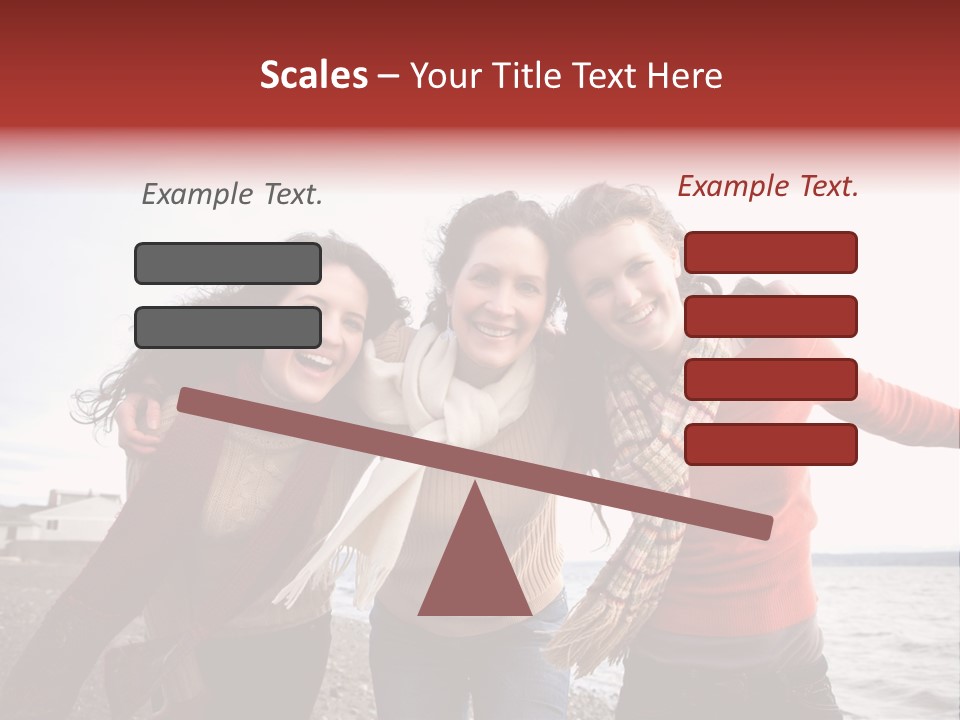 Family Sisterhood Beach PowerPoint Template