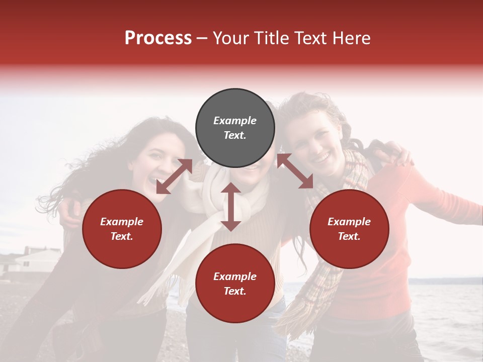 Family Sisterhood Beach PowerPoint Template