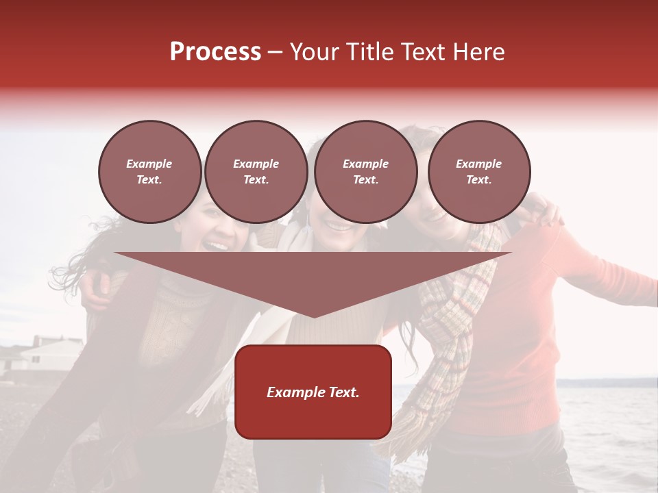 Family Sisterhood Beach PowerPoint Template