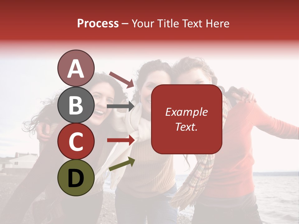 Family Sisterhood Beach PowerPoint Template