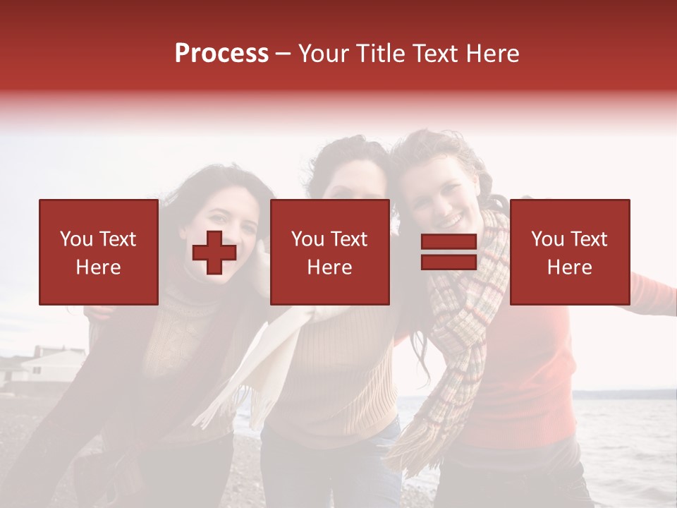 Family Sisterhood Beach PowerPoint Template