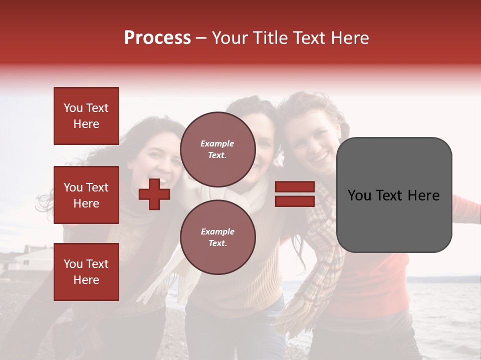 Family Sisterhood Beach PowerPoint Template