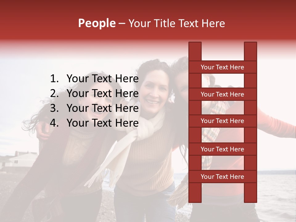 Family Sisterhood Beach PowerPoint Template