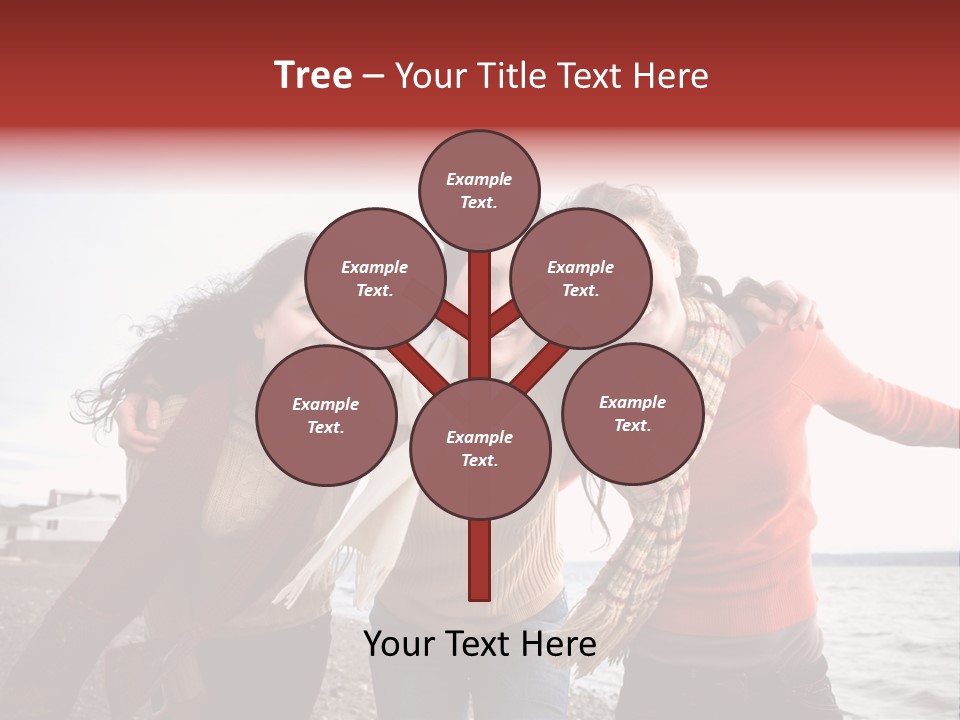 Family Sisterhood Beach PowerPoint Template