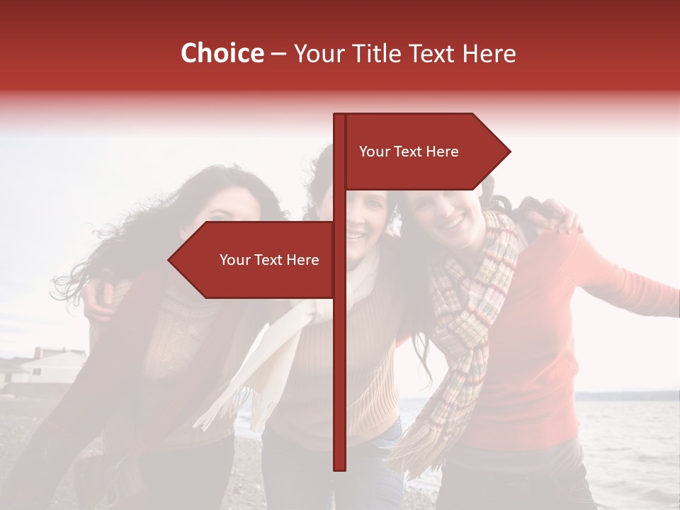 Family Sisterhood Beach PowerPoint Template