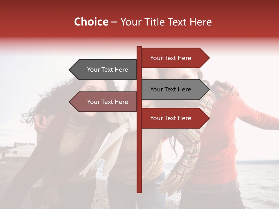 Family Sisterhood Beach PowerPoint Template