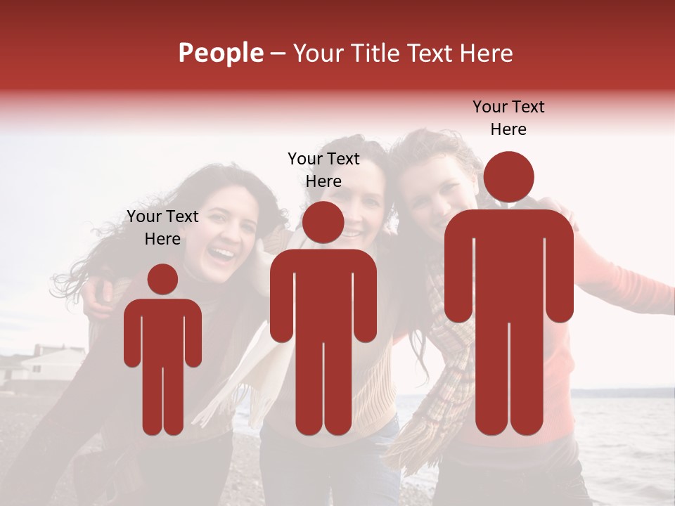 Family Sisterhood Beach PowerPoint Template