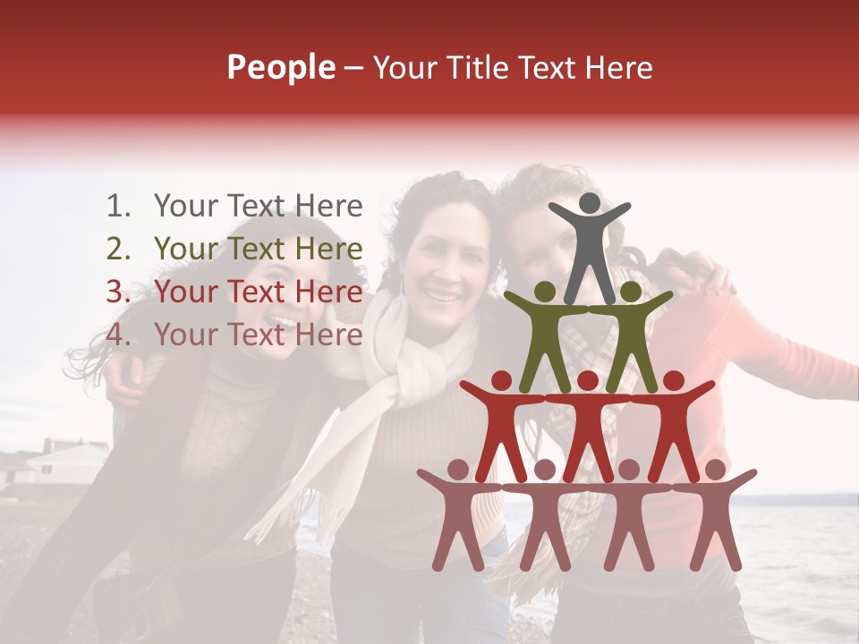 Family Sisterhood Beach PowerPoint Template