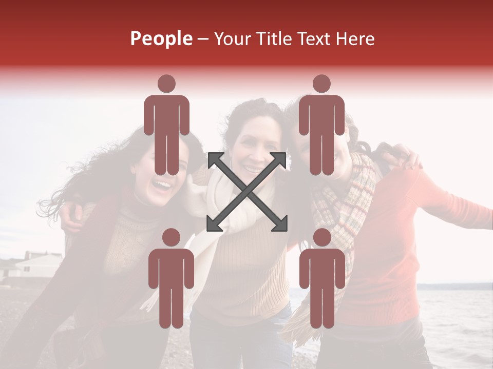 Family Sisterhood Beach PowerPoint Template