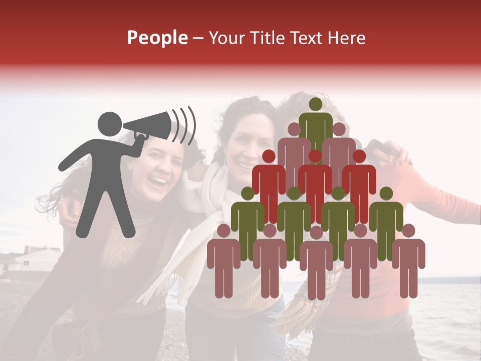Family Sisterhood Beach PowerPoint Template