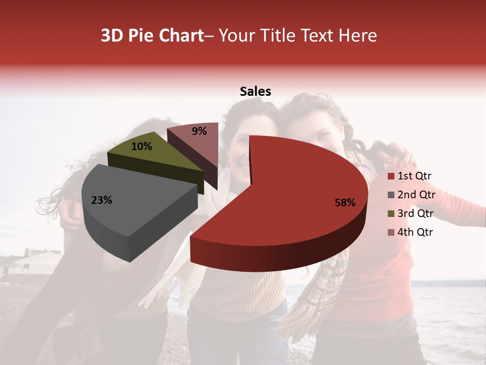 Family Sisterhood Beach PowerPoint Template