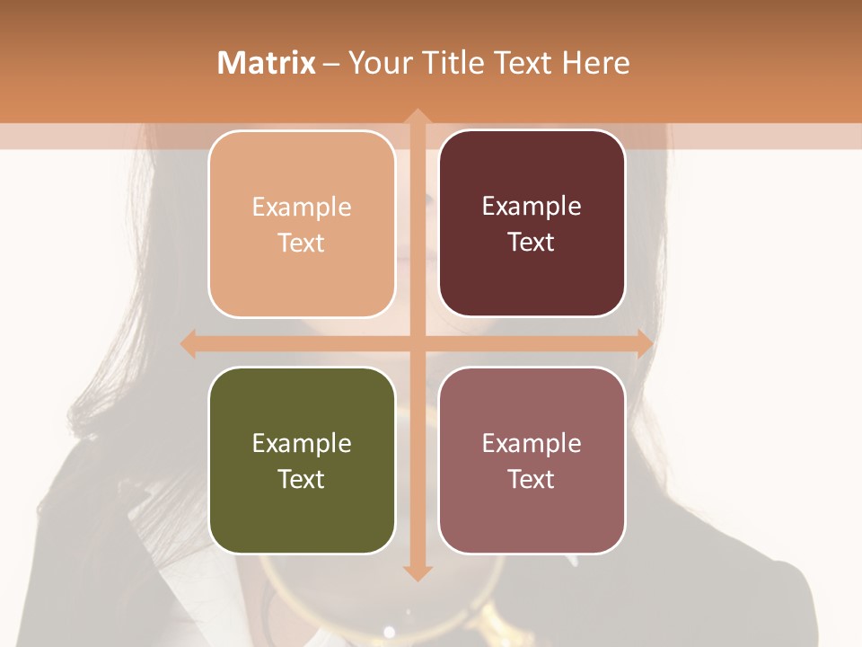 A Woman Looking Through A Magnifying Glass PowerPoint Template