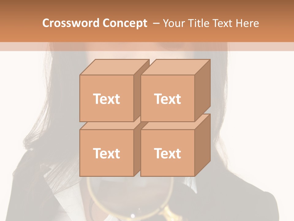 A Woman Looking Through A Magnifying Glass PowerPoint Template